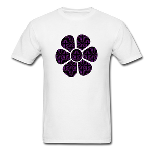 8152 1/4S Rejoice In Purple Flower PREMIUM TSHIRT - white