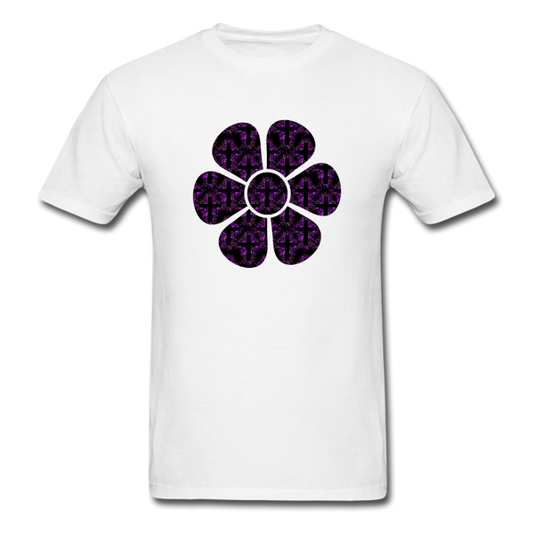 8152 1/4S Rejoice In Purple Flower PREMIUM TSHIRT - white