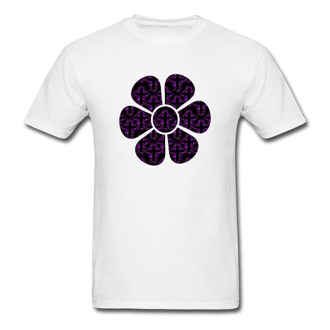 8152 1/4S Rejoice In Purple Flower PREMIUM TSHIRT - white