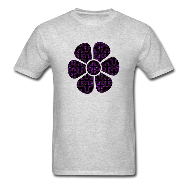 8152 1/4S Rejoice In Purple Flower PREMIUM TSHIRT - heather gray