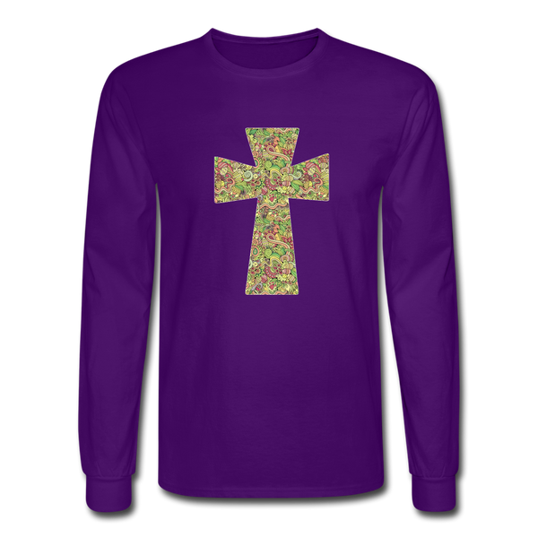 8143 4/4S Easter Collage Cross PREMIUM TSHIRT - purple