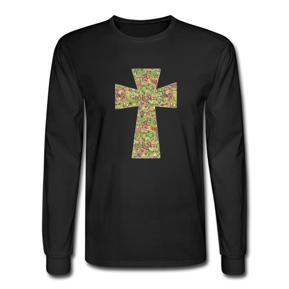 8143 4/4S Easter Collage Cross PREMIUM TSHIRT - black