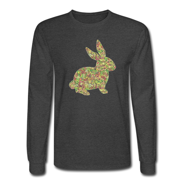 8143 4/4S Easter Collage Bunny PREMIUM TSHIRT - heather black