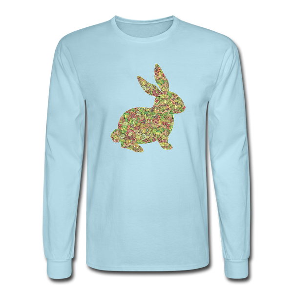 8143 4/4S Easter Collage Bunny PREMIUM TSHIRT - powder blue