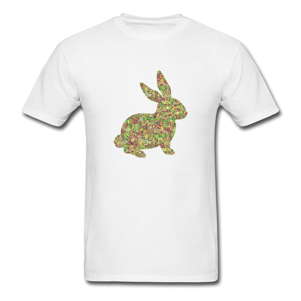 8143 1/4S Easter Collage Bunny PREMIUM TSHIRT - white