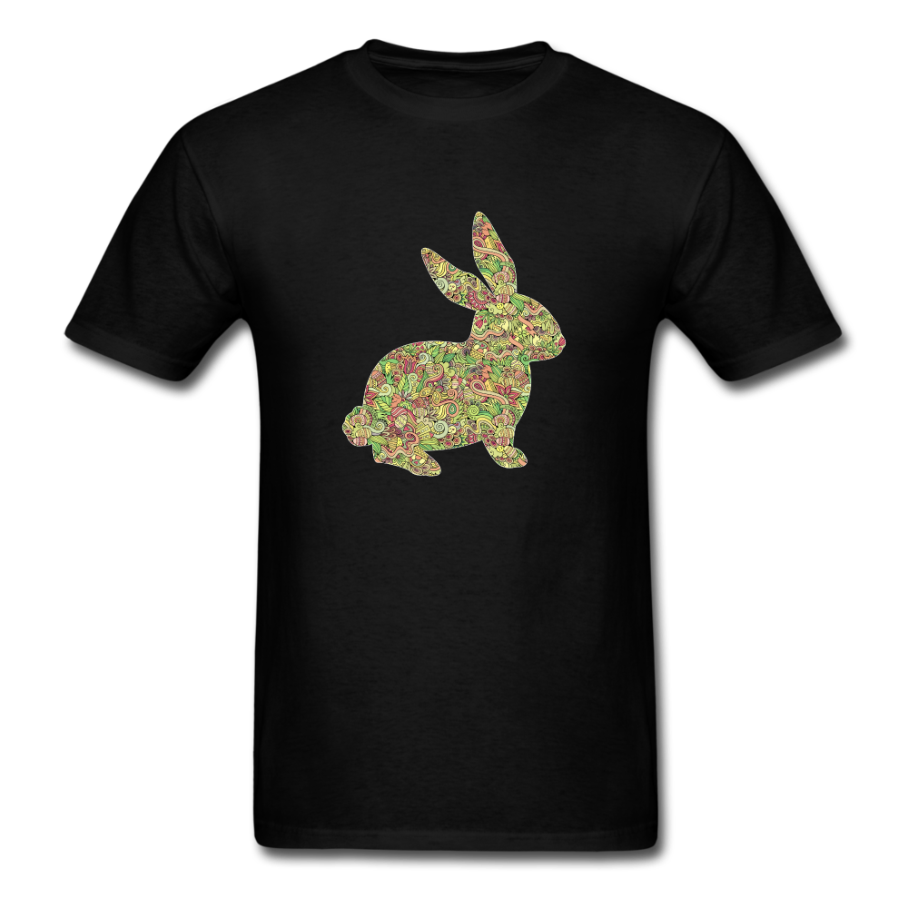 8143 1/4S Easter Collage Bunny PREMIUM TSHIRT - black