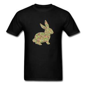 8143 1/4S Easter Collage Bunny PREMIUM TSHIRT - black