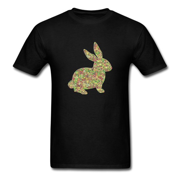 8143 1/4S Easter Collage Bunny PREMIUM TSHIRT - black