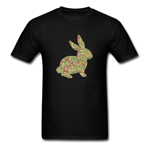 8143 1/4S Easter Collage Bunny PREMIUM TSHIRT - black