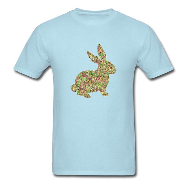 8143 1/4S Easter Collage Bunny PREMIUM TSHIRT - powder blue