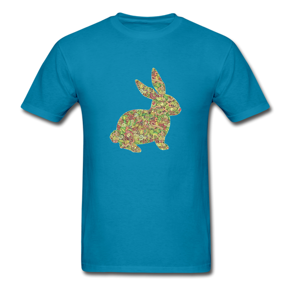 8143 1/4S Easter Collage Bunny PREMIUM TSHIRT - turquoise