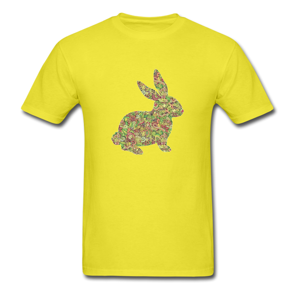 8143 1/4S Easter Collage Bunny PREMIUM TSHIRT - yellow