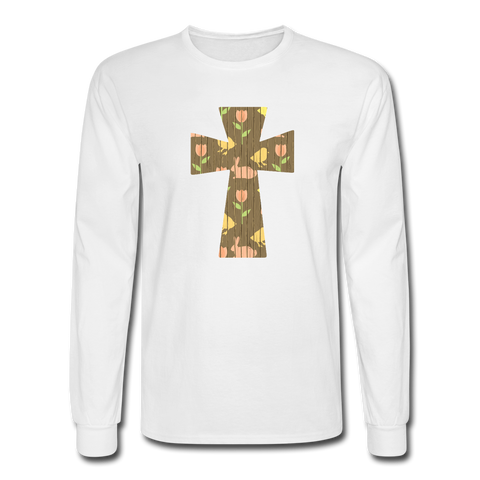 8144 4/4S Easter Panels Cross PREMIUM TSHIRT - white