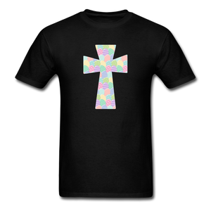 8151 1/4S EggCellent Pastels Cross PREMIUM TSHIRT - black