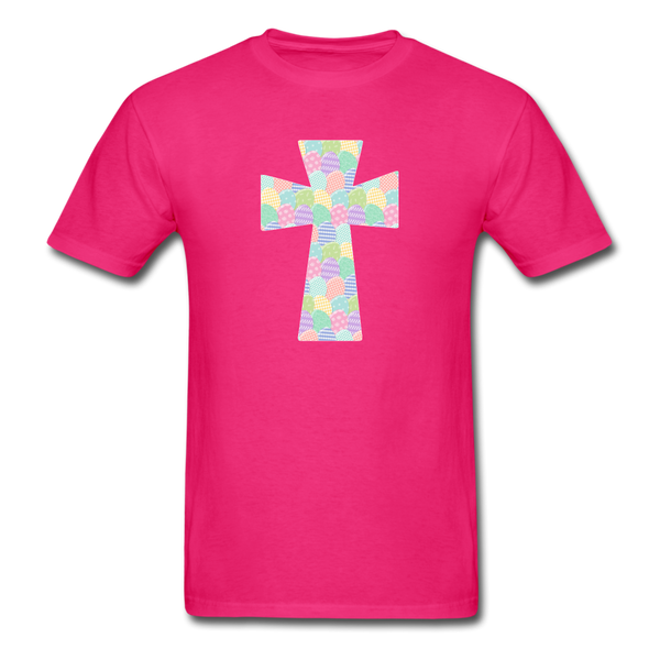 8151 1/4S EggCellent Pastels Cross PREMIUM TSHIRT - fuchsia