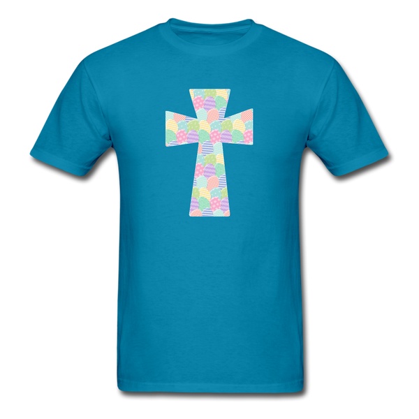 8151 1/4S EggCellent Pastels Cross PREMIUM TSHIRT - turquoise