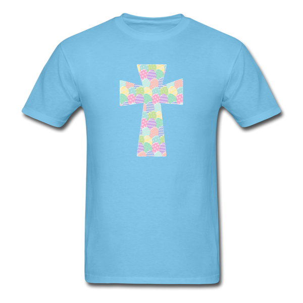 8151 1/4S EggCellent Pastels Cross PREMIUM TSHIRT - aquatic blue