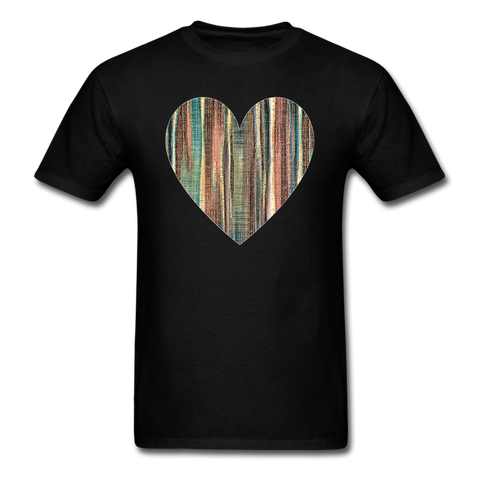 8317 1/4S Homespun Tweed Heart PREMIUM TSHIRT - black