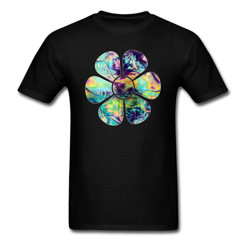 8338 1/4S Crystals Watercolor Tie Dye Flower PREMIUM TSHIRT - black