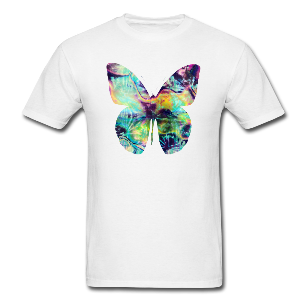 8338 1/4S Crystals Watercolor Tie Dye Butterfly PREMIUM TSHIRT - white