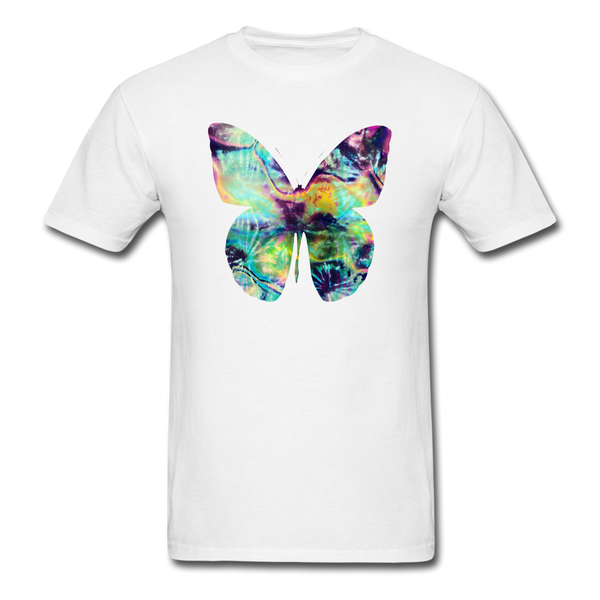 8338 1/4S Crystals Watercolor Tie Dye Butterfly PREMIUM TSHIRT - white