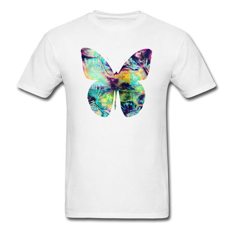 8338 1/4S Crystals Watercolor Tie Dye Butterfly PREMIUM TSHIRT - white