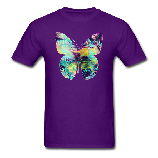 8338 1/4S Crystals Watercolor Tie Dye Butterfly PREMIUM TSHIRT - purple