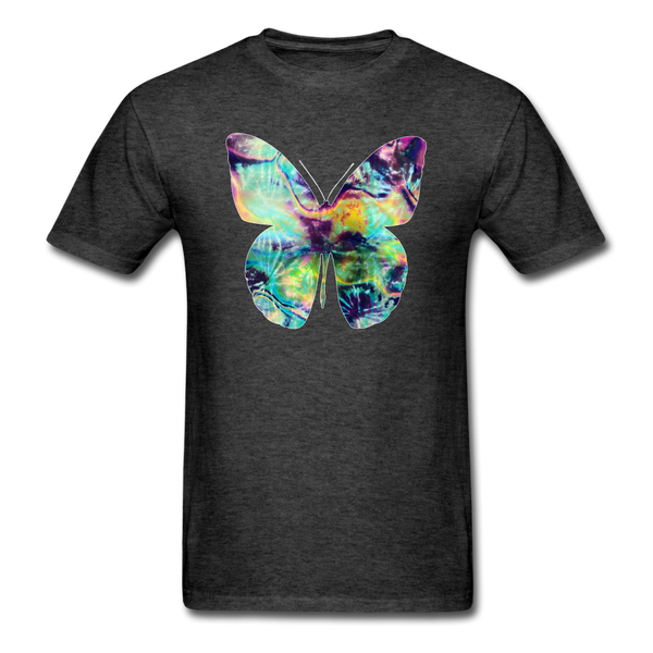 8338 1/4S Crystals Watercolor Tie Dye Butterfly PREMIUM TSHIRT - heather black