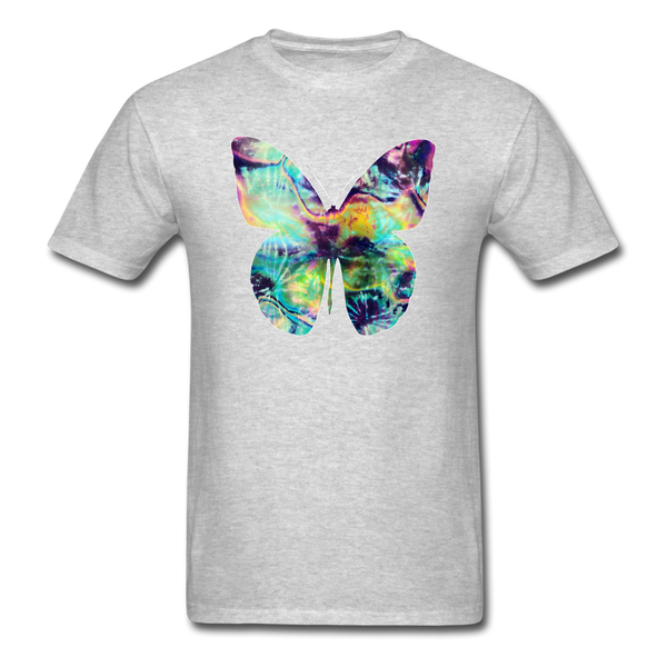 8338 1/4S Crystals Watercolor Tie Dye Butterfly PREMIUM TSHIRT - heather gray