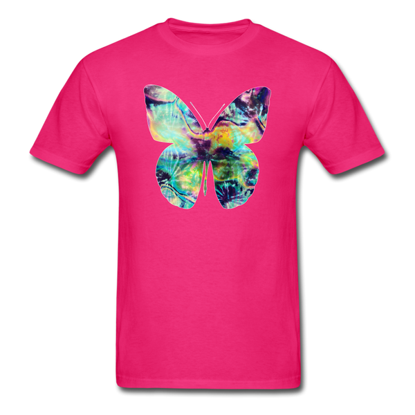 8338 1/4S Crystals Watercolor Tie Dye Butterfly PREMIUM TSHIRT - fuchsia