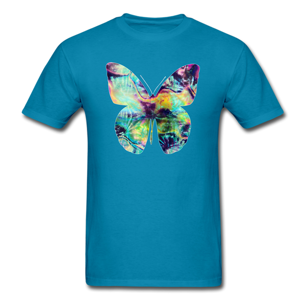 8338 1/4S Crystals Watercolor Tie Dye Butterfly PREMIUM TSHIRT - turquoise