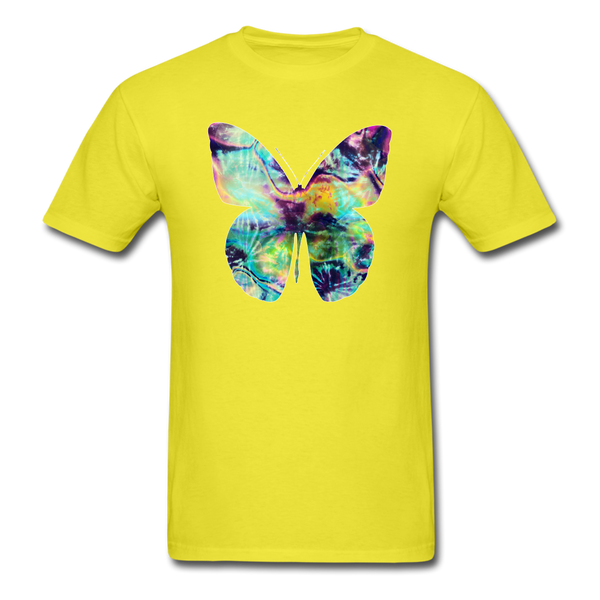 8338 1/4S Crystals Watercolor Tie Dye Butterfly PREMIUM TSHIRT - yellow