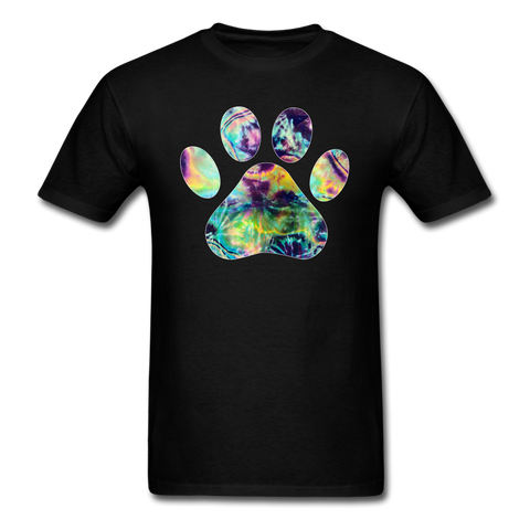 8338 1/4S Crystals Watercolor Tie Dye Paw PREMIUM TSHIRT - black