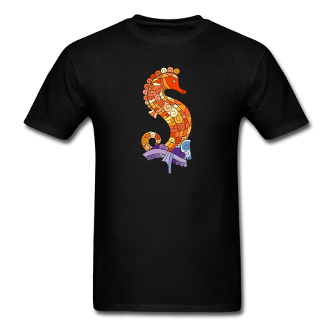 8334 1/4S Myras Sea Life Doodle Image PREMIUM TSHIRT - black