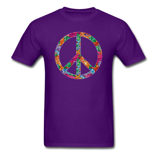 8334 1/4S Myras Sea Life Doodle Peace Symbol PREMIUM TSHIRT - purple