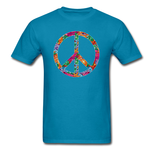 8334 1/4S Myras Sea Life Doodle Peace Symbol PREMIUM TSHIRT - turquoise