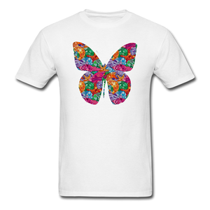 8334 1/4S Myras Sea Life Doodle Butterfly PREMIUM TSHIRT - white