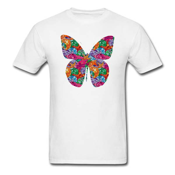 8334 1/4S Myras Sea Life Doodle Butterfly PREMIUM TSHIRT - white