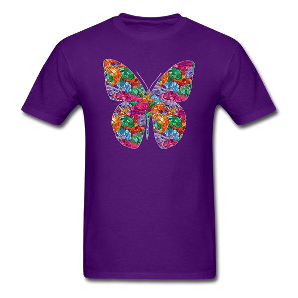 8334 1/4S Myras Sea Life Doodle Butterfly PREMIUM TSHIRT - purple