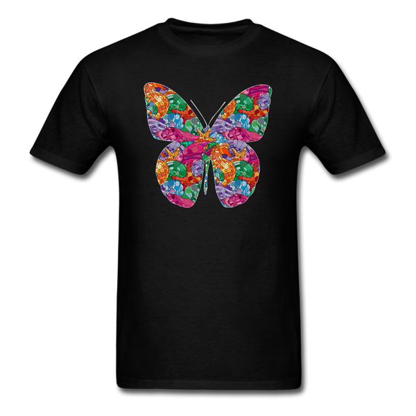 8334 1/4S Myras Sea Life Doodle Butterfly PREMIUM TSHIRT - black