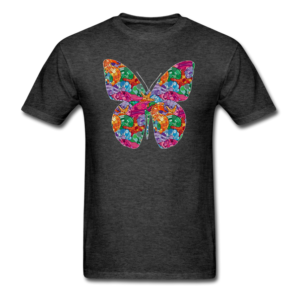 8334 1/4S Myras Sea Life Doodle Butterfly PREMIUM TSHIRT - heather black