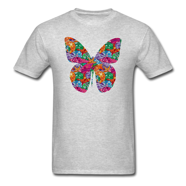 8334 1/4S Myras Sea Life Doodle Butterfly PREMIUM TSHIRT - heather gray