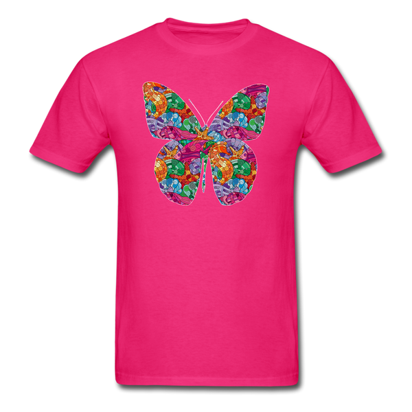 8334 1/4S Myras Sea Life Doodle Butterfly PREMIUM TSHIRT - fuchsia