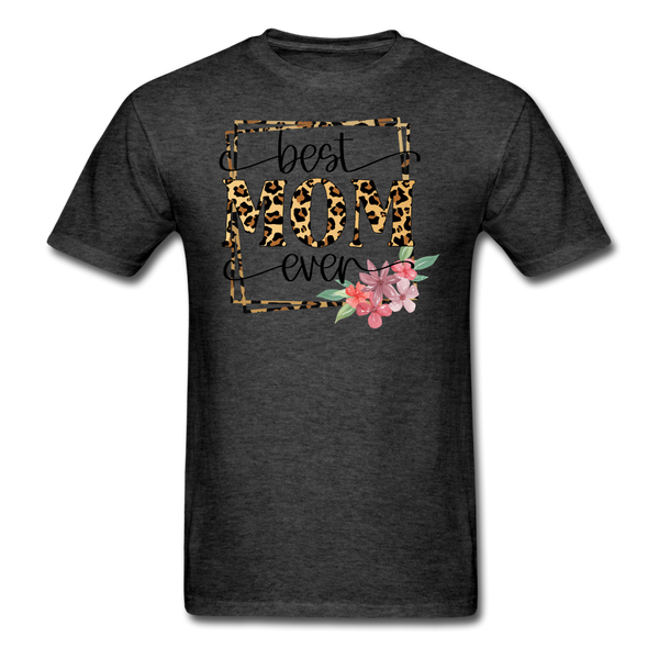 1553 1/4S Best Mom Ever Leopard PREMIUM TSHIRT - heather black