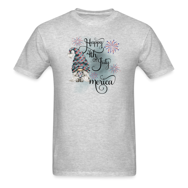 1605 1/4S Happy 4th Of July 'Merica Gnome PREMIUM TSHIRT - heather gray