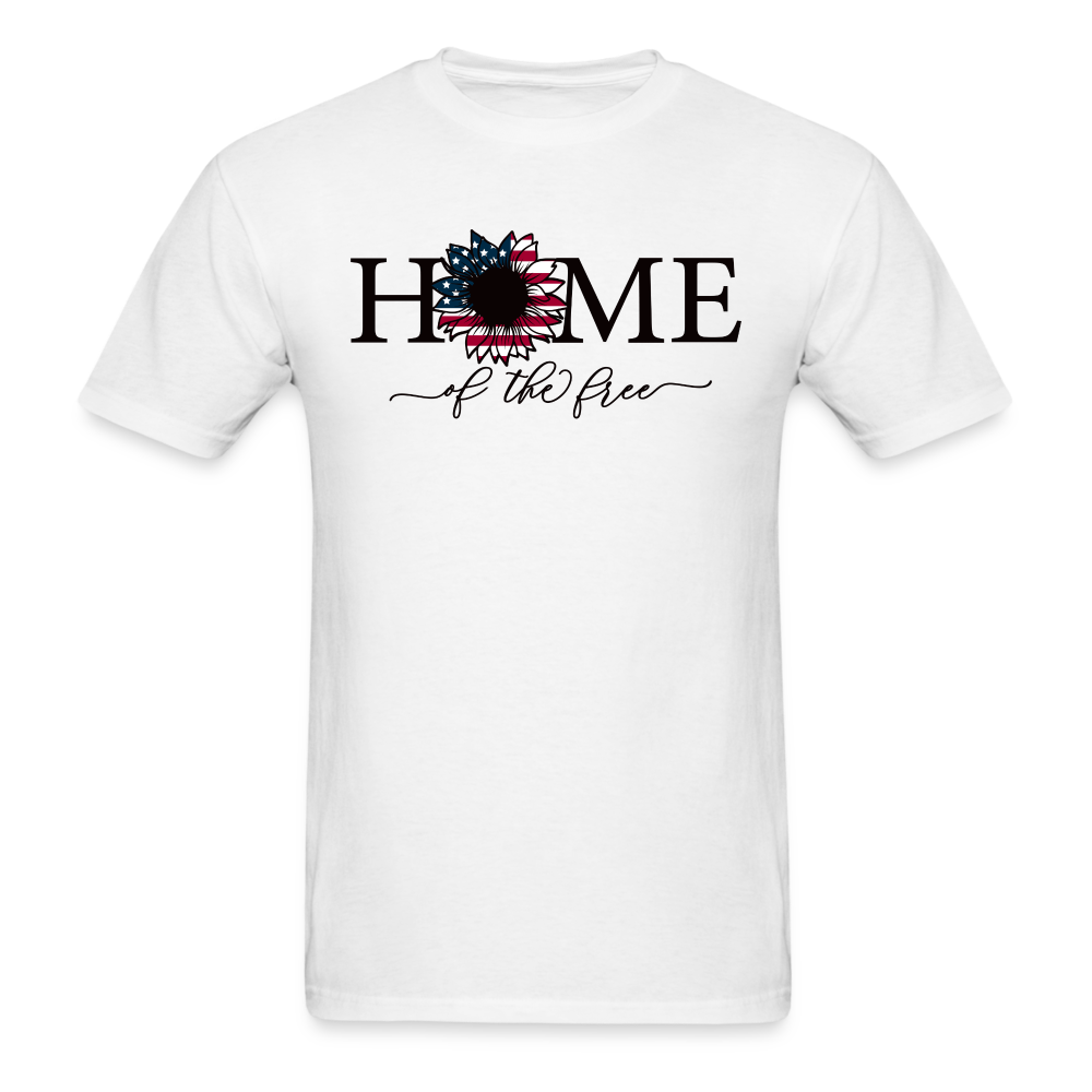 1617 1/4S Home Of The Free w Sunflower PREMIUM TSHIRT - white