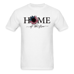 1617 1/4S Home Of The Free w Sunflower PREMIUM TSHIRT - white