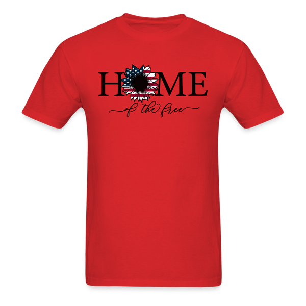 1617 1/4S Home Of The Free w Sunflower PREMIUM TSHIRT - red