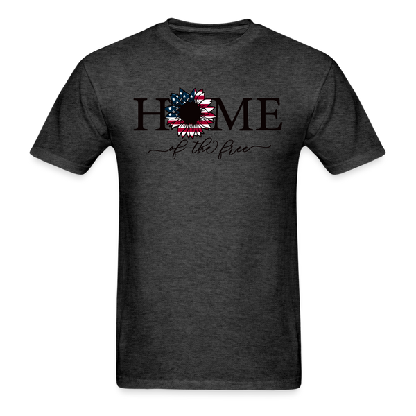 1617 1/4S Home Of The Free w Sunflower PREMIUM TSHIRT - heather black