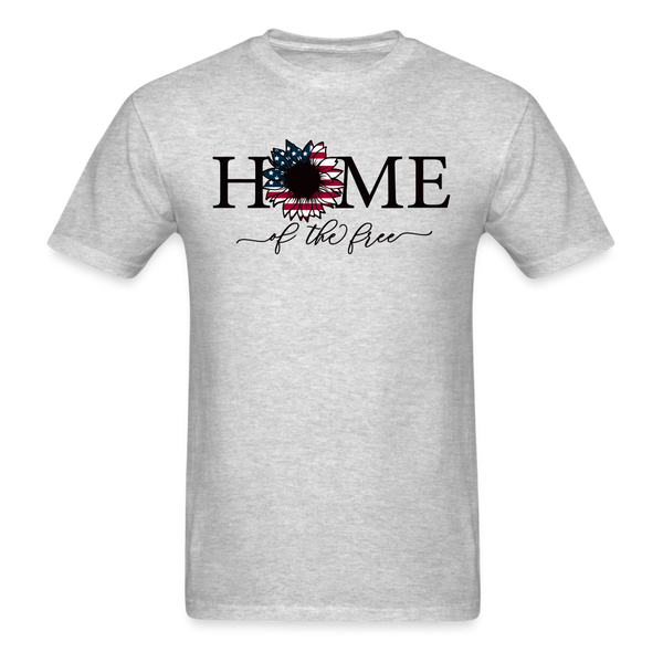 1617 1/4S Home Of The Free w Sunflower PREMIUM TSHIRT - heather gray